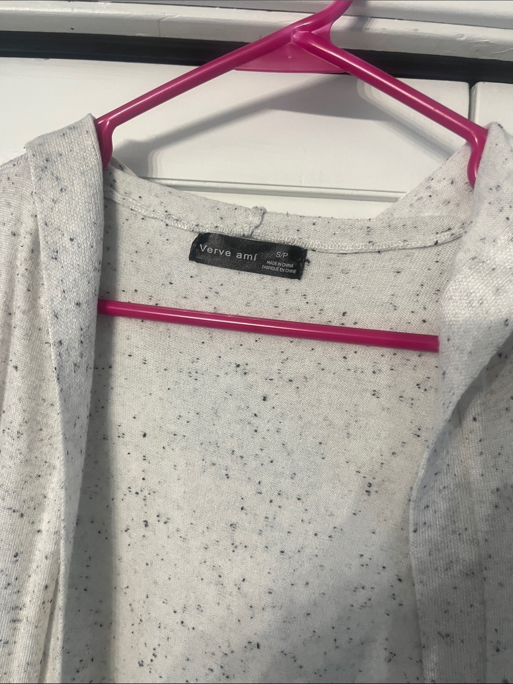 Verve Ami Speckled Cream Open-Front Hooded Cardigan - Picture 2 of 3